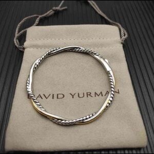 David Yurman Twisted Silver and Gold Bracelet